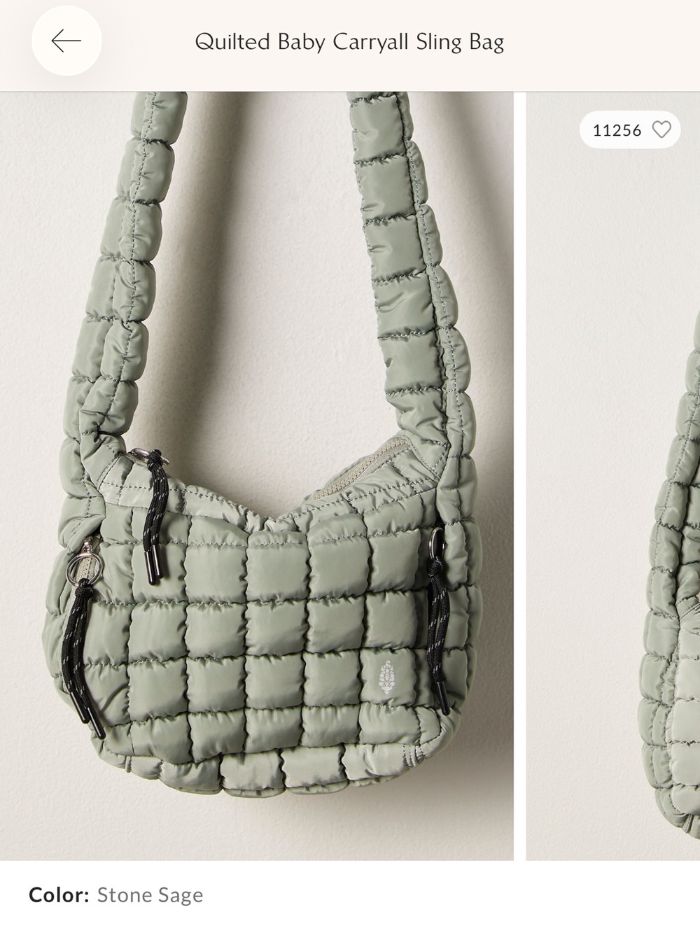 NWT - FP Movement Quilted Stone Sage Shoulder Bag